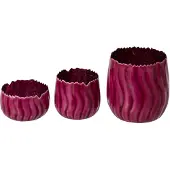 J-Line Windlichten - ijzer - fuchsia - set van 3
