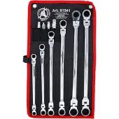 Bgs Spanner, Dubbele ratelsleutelset SW 8 - 19 mm 10 stuks. (19 mm, 8 mm, 10 mm, 14 mm, 18 mm, 11 mm, 12 mm, 17 mm, 15 mm, 13 mm, 9 mm, 16 mm)