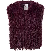 NUKUS Gilet Mila Feather Bordeaux Rood dames