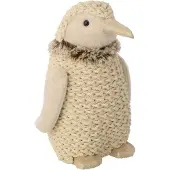 J-Line Pinguïn met touw - polyester - ecru - small