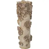 J-Line Cilindervaas Mushrooms - steengoed - ecru/beige - large
