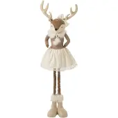 J-Line Telescopische eland en vrouw - polyester - beige - small