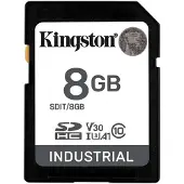 Kingston Industrial SD-kaart 8 GB A1 Application Performance Class, v30 Video Speed Class, UHS-I U3, Class 10