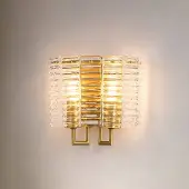 Searchlight Wandlamp Flute, dimbaar, messing / goud, Woon-/ Eetkamer, metaal, wandlamp