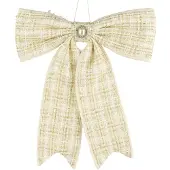 Décoris Kerststrik | | 33 x 40 cm (Beige, Geruit)