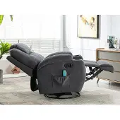 Vente-unique Massagestoel van stof SILVANO - Grijs