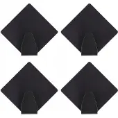 Cadro 4x Zelfklevende Haakjes - Zwart, RVS - Badkamer & Keuken