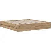 vidaXL Bedombouw met opslag Artisanaal eiken 180 x 200 cm Bewerkt hout