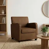 vidaXL Fauteuil Bruin Kunst Suède Leer