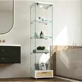 MODFU -Vitrinekast-Met Lade-En Ledverlichting-Wit-42,5 X 37 X 167,5 Cm