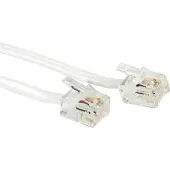 Secomp RJ11 platte kabel 6P4C, wit, 6 m