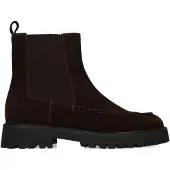 Manfield Donkerbruine suède chelsea boots | Maat 41