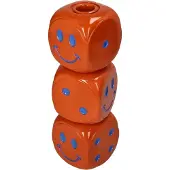 HD Collection Kaarsenhouder Dice Polyresin 7.5x7.5x22.5cm
