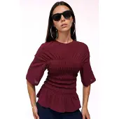 Busem Dames Solid Crepe Rimpelblouse