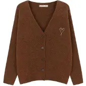 MixRay Oversized Gebreide Cardigan met Hartdetail