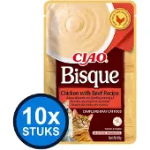 Ciao 10x Bisque puree cat chicken&beef 40gr