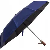 Wings Navy Zakelijke Paraplu - Elegante Houten Handgreep