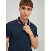 Jack & Jones Shirt 'JJEPaulos' donkerblauw / rood / wit