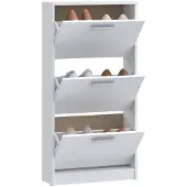Bigbuy – Matte witte schoenenkast – 3 kantelvakken – 6 paar
