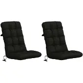 vidaXL 2-delige hoogrugkussen VIANEN 2 st 100% Polyester Zwart