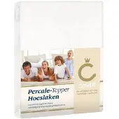 Cevilit Topdek-Topper hoeslaken percale 90 x 210 wit