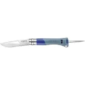 Opinel No. 09 Ocean 3261, Made For The Elements, Satin Stainless Steel, Blue Polyamide, partially serrated zeilmes