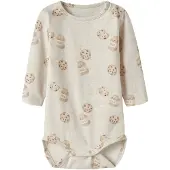 Name it BABY romper met print - beige Jongens/Meisjes Stretchkatoen Ronde hals - maat 86