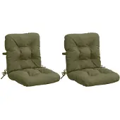 vidaXL 2-delige hoogrugkussen VIANEN 2 st 100% Polyester Olijfgroen