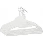 Springos Set van 9 Antislip Welour Kledinghangers - Wit