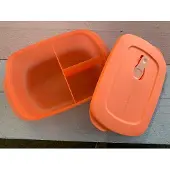 Tupperware Crystal Wave Magnetronbord , 1 liter , zalmkleur