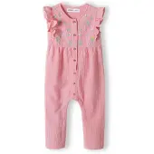 MINOTI jumpsuit meisjes met bloemenborduursel - mouwloos