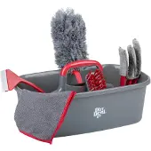 Dirt Devil Schoonmaakset 6 Stuks – Raamtrekker en Schrobborstel voor Poetsen – Schoonmaakdoekjes en Stoffer in Poetsemmer – Complete Schoonmaak Emmer met Schoonmaakborstel