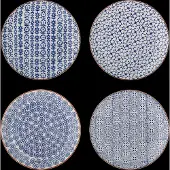 Bloomingville Karine borden blauw set van 4 stuks