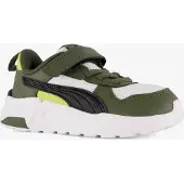 Puma Trinity 3 LT imitatieleren sneakers - wit/kaki Jongens/Meisjes Imitatieleer - maat 22