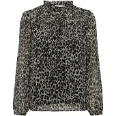 ONLY Blouse 'Ditsy' beige / grijs / zwart