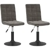 vidaXL Eetkamerstoelen draaibaar 2 st fluweel donkergrijs