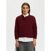 Selected Alpacawolmix Gebreid Vest Dames Rood XS