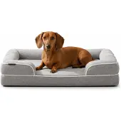 Belviona memory foam hondenbed, orthopedisch, gewrichtsvriendelijk en waterafstotend, met afneembare hoes, 89x63x17 cm