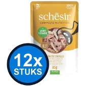 Schesir 12x - Complete & Balanced - Kattenvoer - Gelei in zakje - Tonijn & Kip & Garnalen - 85g