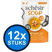 Schesir 12x - Complementary - Kattenvoer - Soep in zakje - Tonijn & Pompoen - 40g