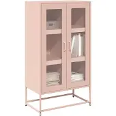 vidaXL Hoge kast, roze, 68x39x123 cm, staal