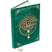 BERK Notitieboek fluweel groen met tarot oog