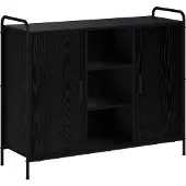 vidaXL Dressoir Zwart eiken 97 x 33 x 81 cm Bewerkt hout