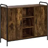 vidaXL Dressoir Gerookt eiken 97 x 33 x 81 cm Bewerkt hout