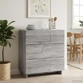 vidaXL Dressoir Grijs Sonoma 70 x 38 x 75 cm Bewerkt hout