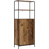 vidaXL Highboard Oud hout 40 x 33 x 161 cm Bewerkt hout