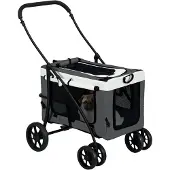 PawHut - Hondenbuggy - inklapbaar - afneembare mand - met ritssluiting