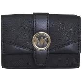 Michael Kors Portemonnee 'Money Pieces Extra-Small Flap Trifold' zwart