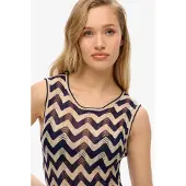 Superdry Gebreide jurk beige / marine