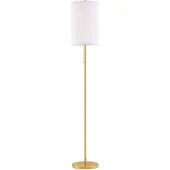 HOMCOM -Stehlampe-Leinen, Stahl-25,5L x 25,5B x 157H cm-Cremeweiß